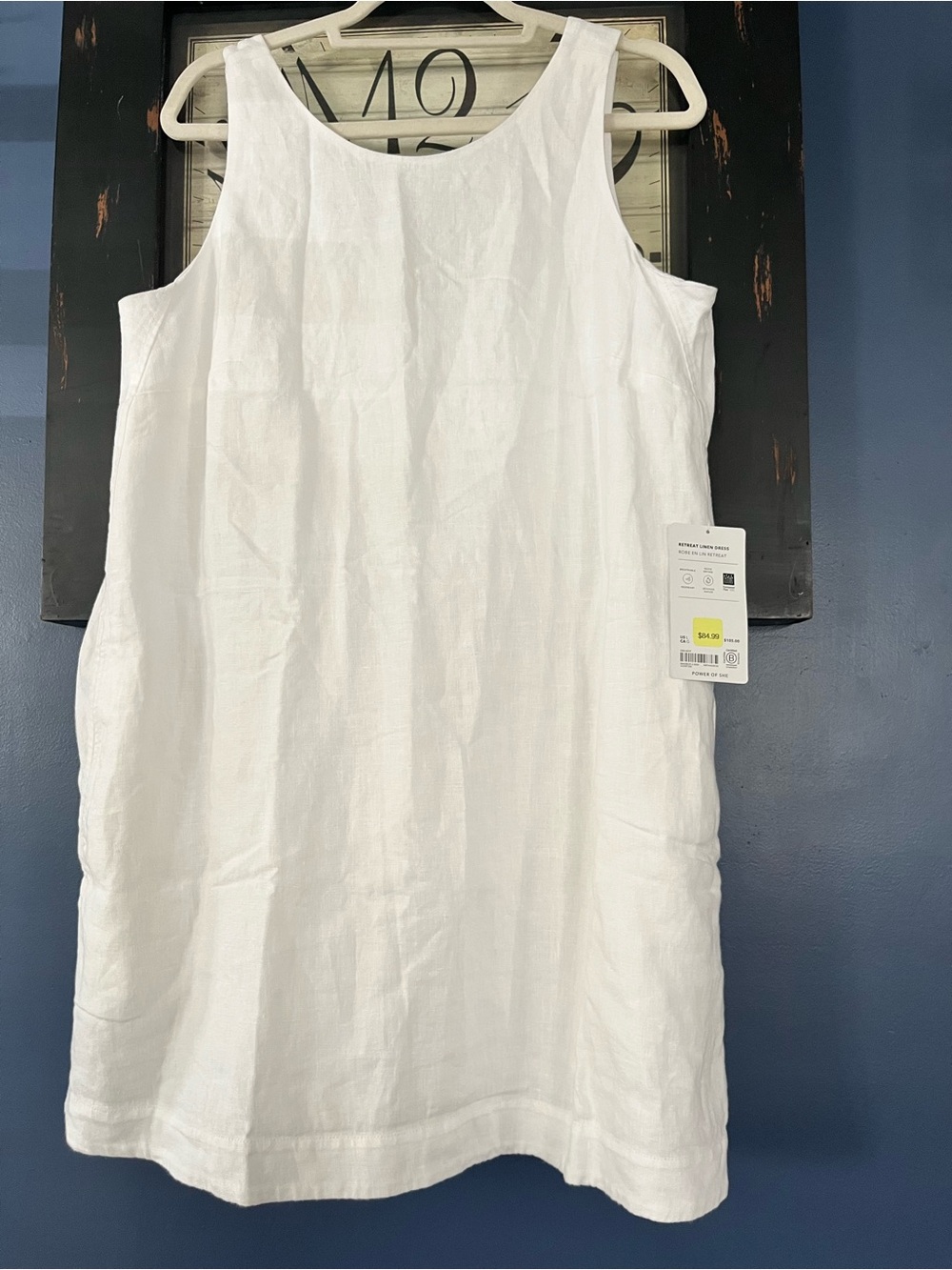 Athleta White Sleeveless Retreat Linen Dress NWT - Picture 4 of 6